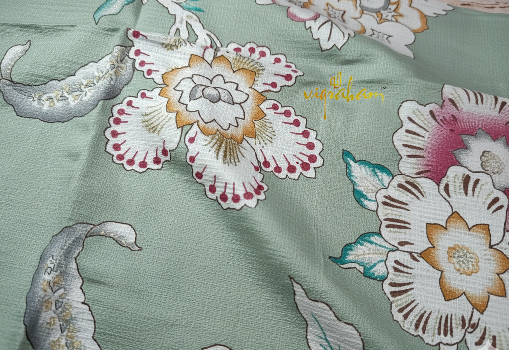 Pure Berlin Fabric Turquois Green Kurta Set