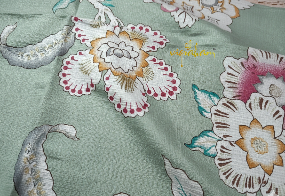 Pure Berlin Fabric Turquois Green Kurta Set