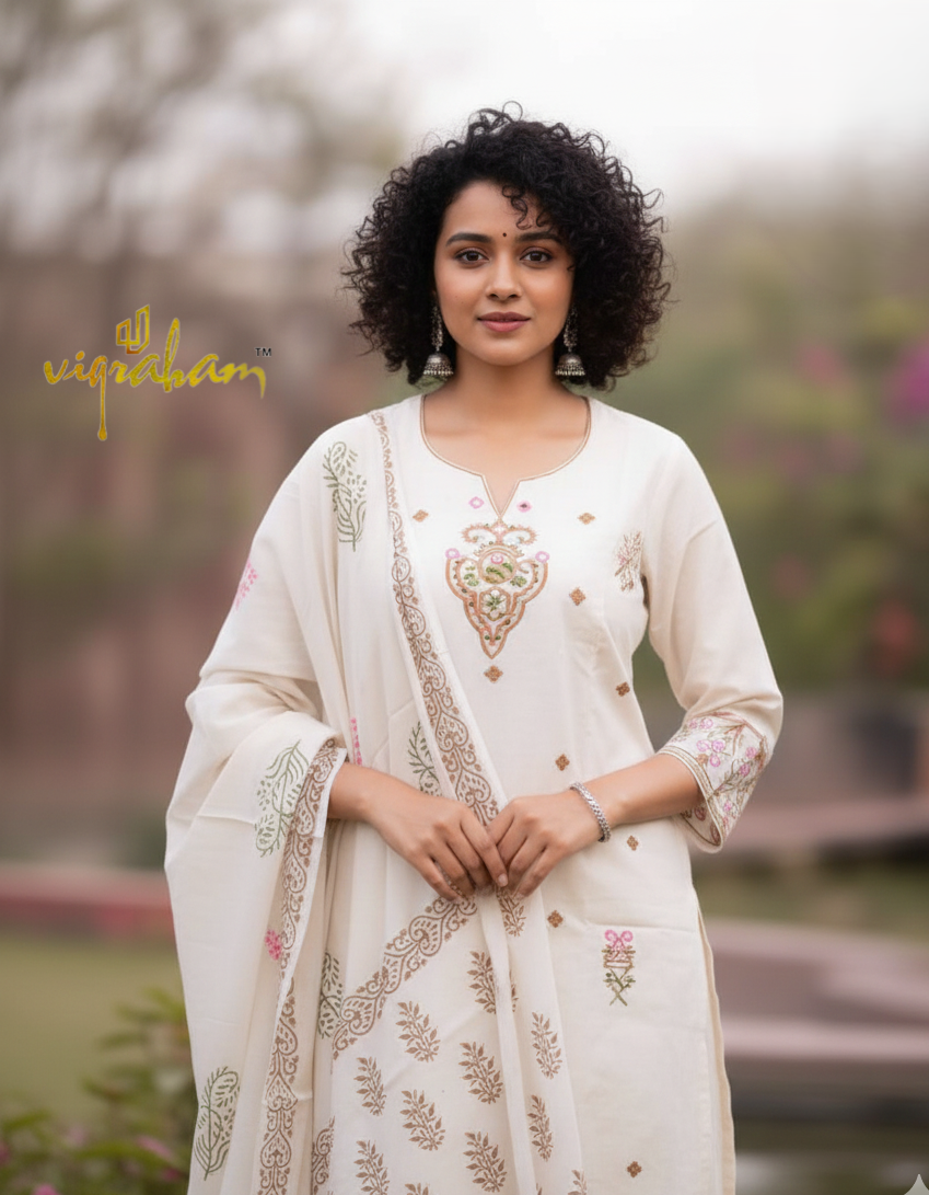 Rich White - Premium Linen Flax 3 Piece Set