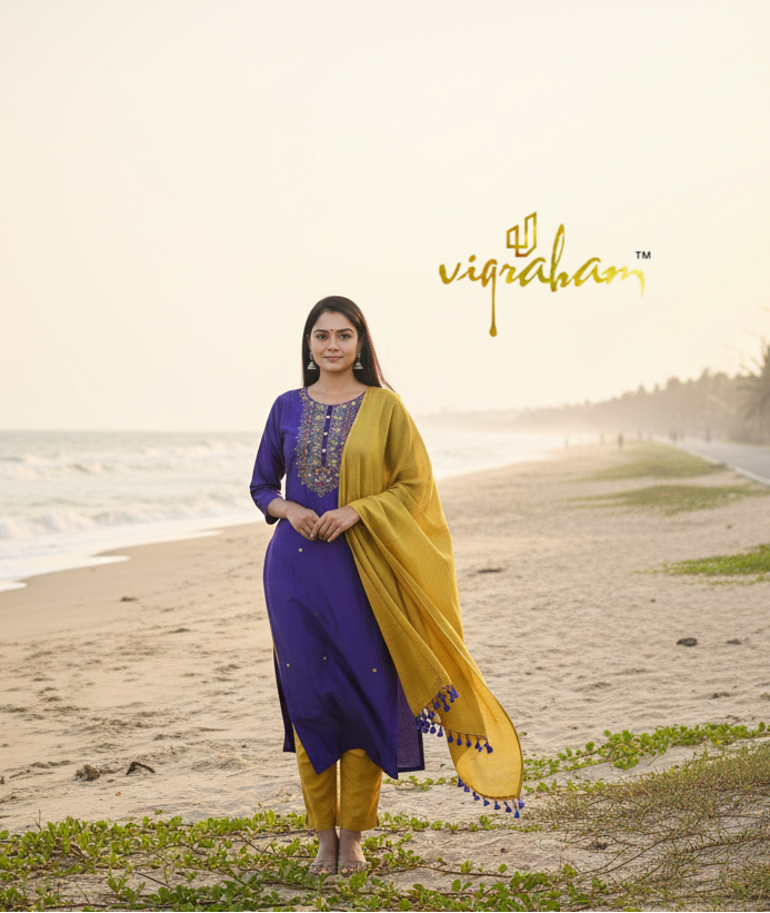 Violet color A-line pure Vatican silk salwar