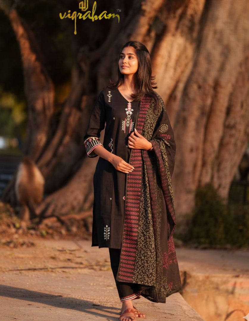 Deep Black - Premium Linen Flax 3 Piece Set