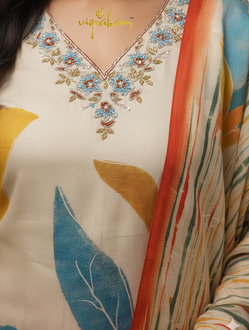 Cream Color Modal Silk Salwar