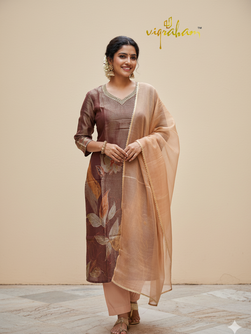 Maroon Simmer Silk Salwar