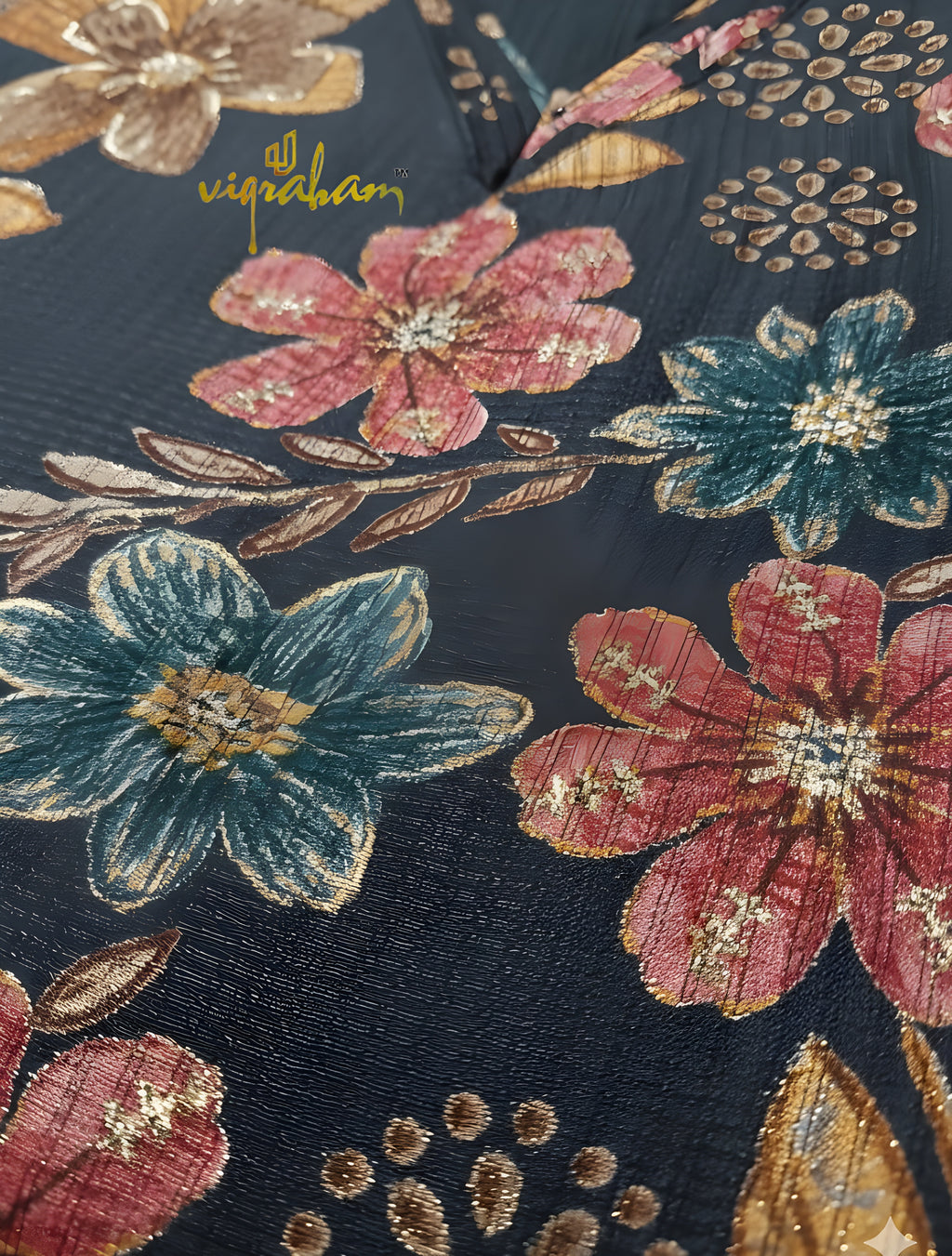 Pure Berlin Fabric Black Color Kurta Set