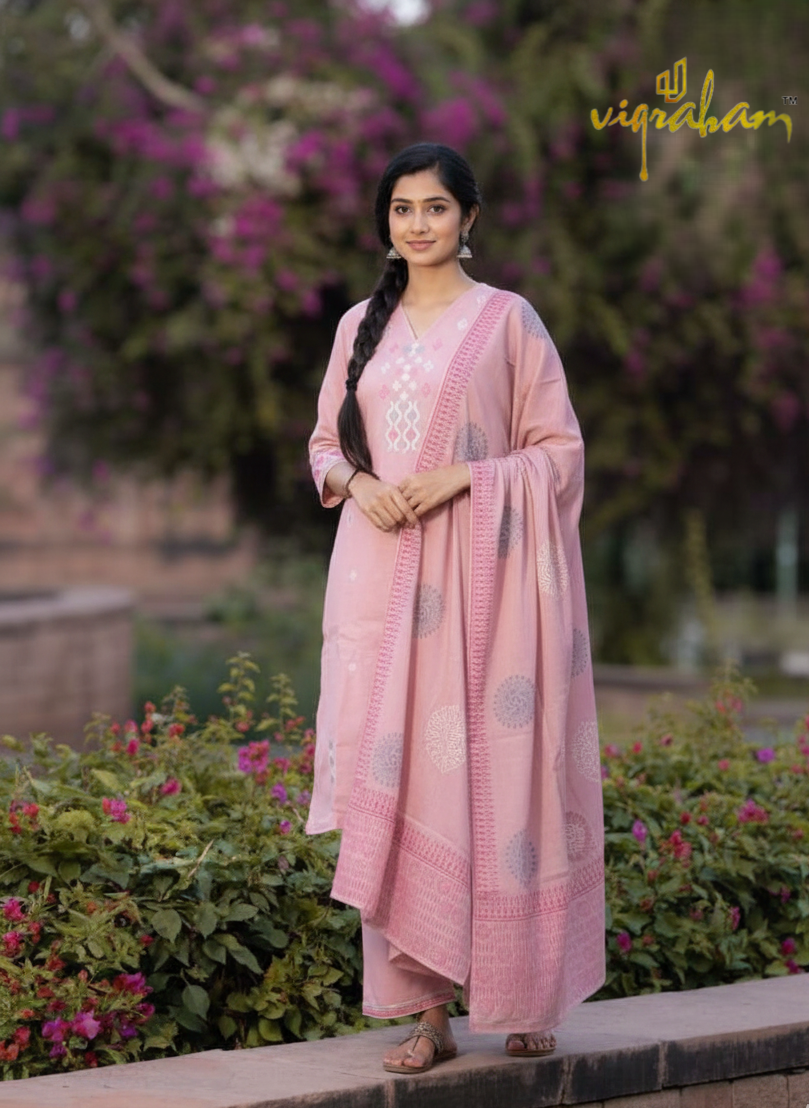 Soft Pink - Premium Linen Flax 3 Piece Set