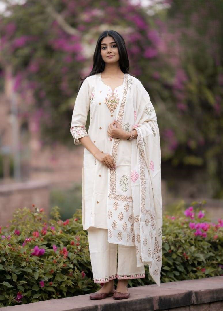 Rich White - Premium Linen Flax 3 Piece Set