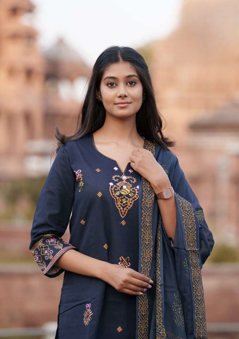 Navy Blue - Premium Linen Flax 3 Piece Set