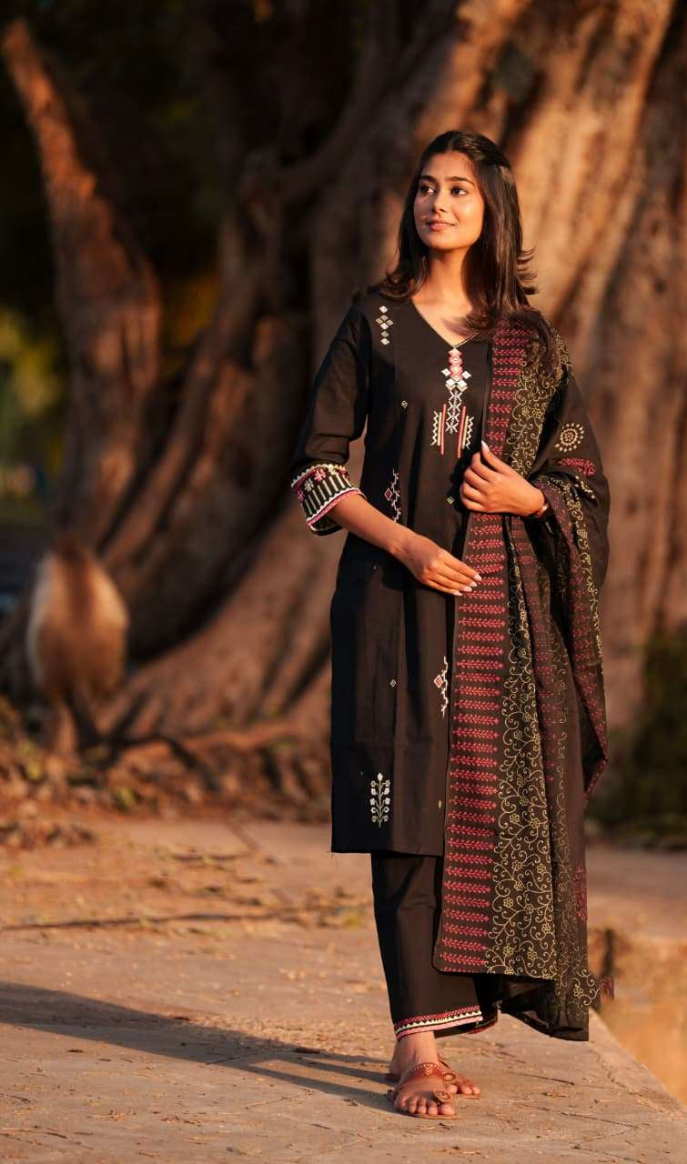 Deep Black - Premium Linen Flax 3 Piece Set